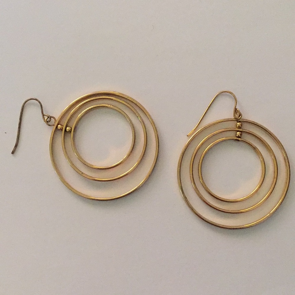 Gold metal hoop earrings